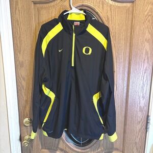 Nike Oregon Ducks Jacket Pullover Half‎ Zip Black Yellow Men's Large